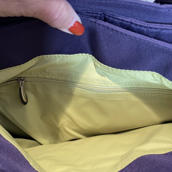 Travelon Shoulder Bag Purse Purple 3 Compartments RDIF Anti-Theft Nylon EUC - Picture 7 of 16